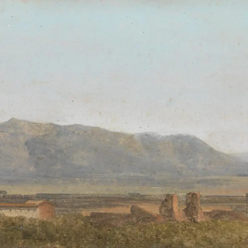 Mountainous Landscape with Ruins and Buildings