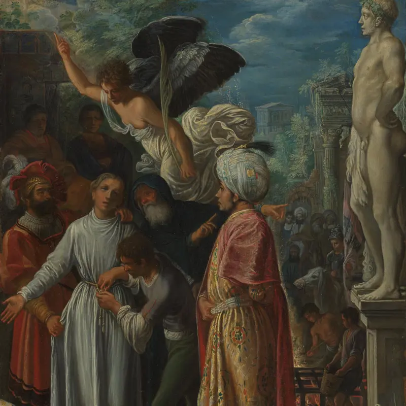 Saint Lawrence prepared for Martyrdom