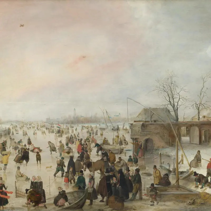 A Scene on the Ice near a Town