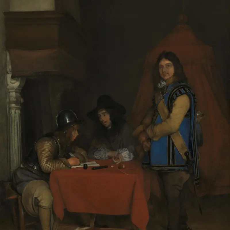 An Officer dictating a Letter