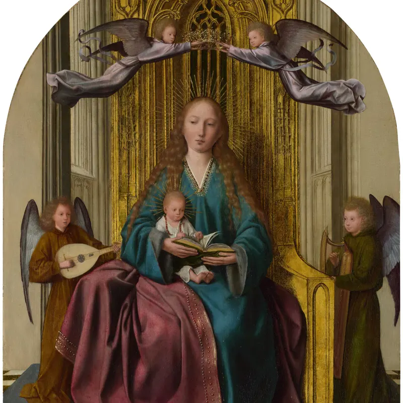 The Virgin and Child Enthroned, with Four Angels